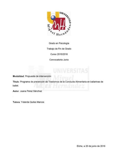 Programa de prevención de Trastornos