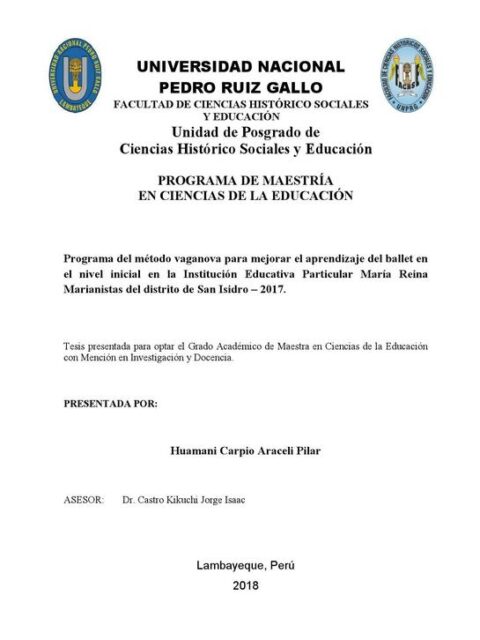 Programa del Método Vaganova para mejorar el aprendizaje del ballet