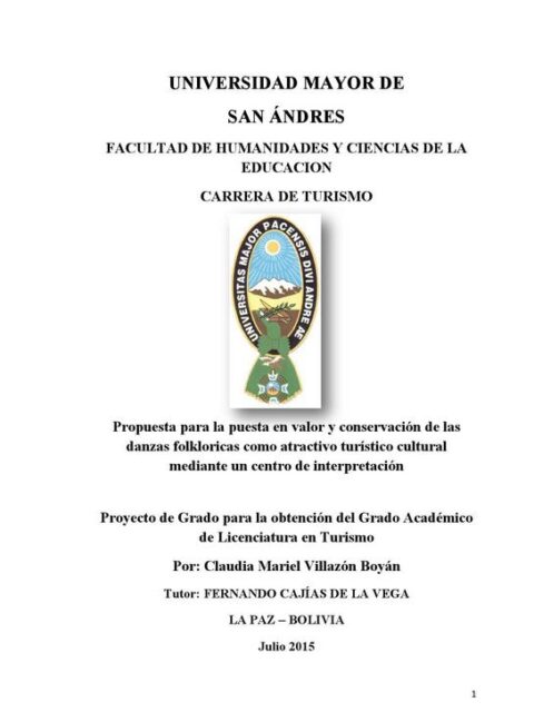 Propuesta para la puesta en valor y conservación de las danzas folkloricas