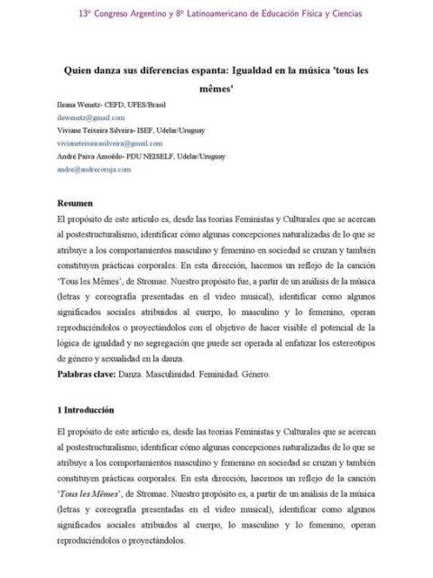 Quien danza sus diferencias espanta: Igualdad en la música ‘tous les mêmes’