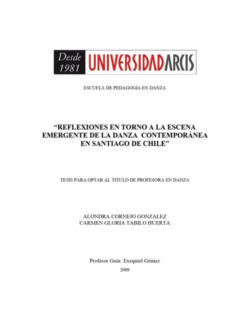 Reflexiones en torno a la escena emergente de la danza contemporánea