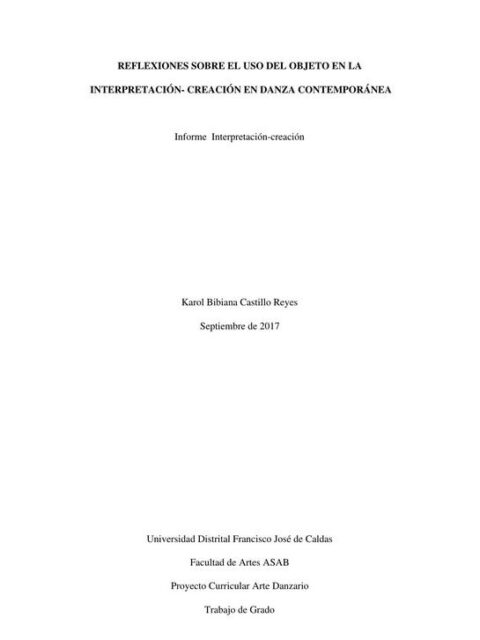 Reflexiones sobre el uso del objeto en la interpretación-creación