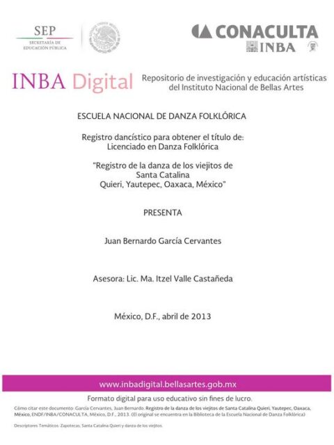 Registro de la danza de los viejitos