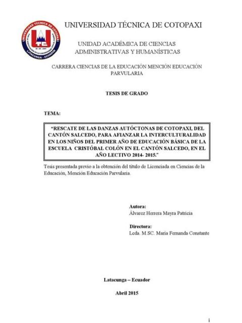 Rescate de las danzas autóctonas de Cotopaxi