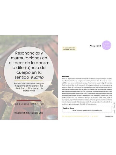 Resonancias y murmuraciones en el tocar de la danza