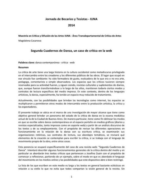 Segunda Cuadernos de Danza, un caso de crítica en la web