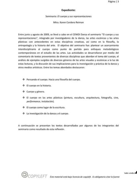 Seminario El cuerpo y sus representaciones