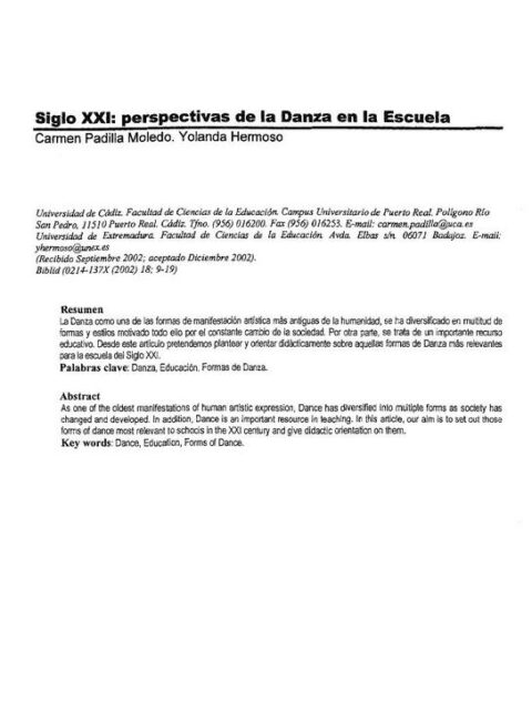 Siglo XXI: perspectivas de la Danza en la Escuela