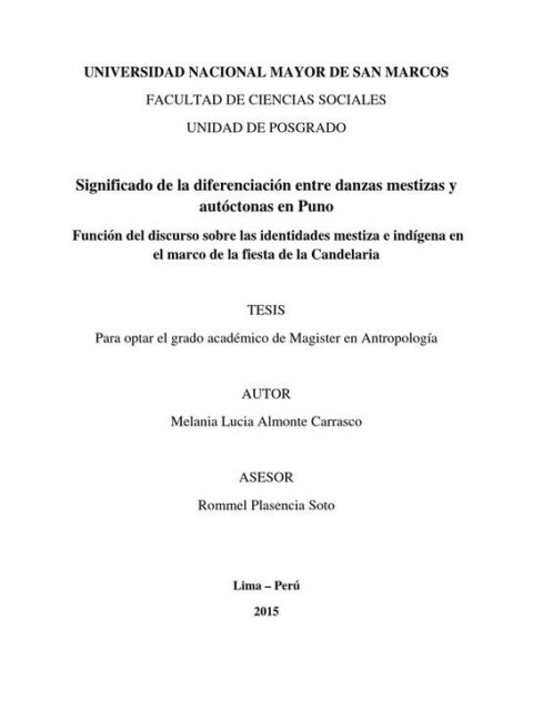Significado de la diferenciación entre danzas mestizas y autóctonas en Puno