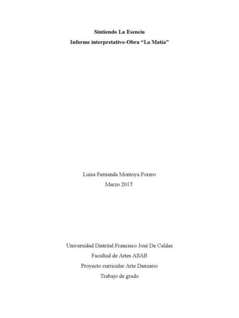 Sintiendo La Esencia – Informe Interpretativo
