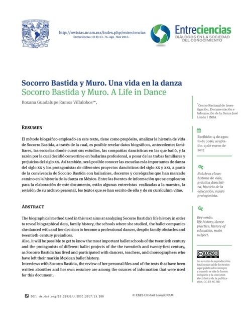 Socorro Bastida y Muro Una vida en la danza