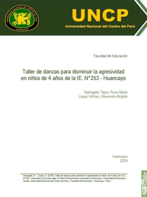 Taller de danzas para disminuir la agresividad en niños