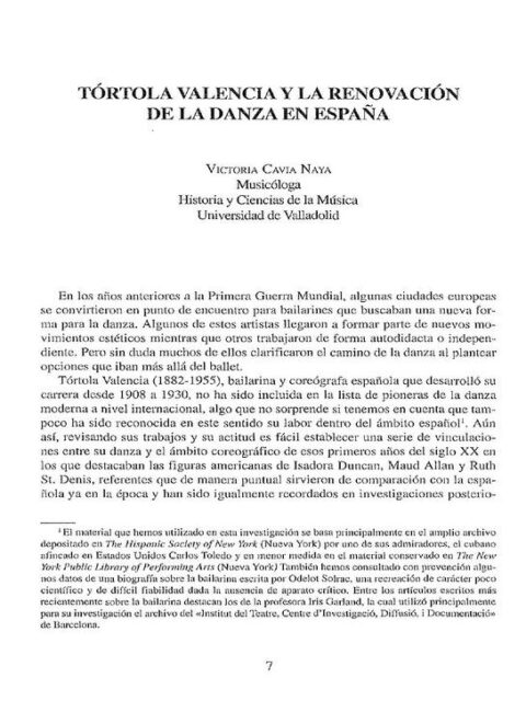 Tórtola Valencia y la renovación de la danza en España