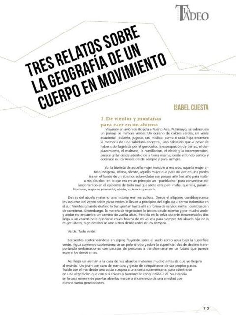 Tres relatos sobre la geografía de un cuerpo en movimiento