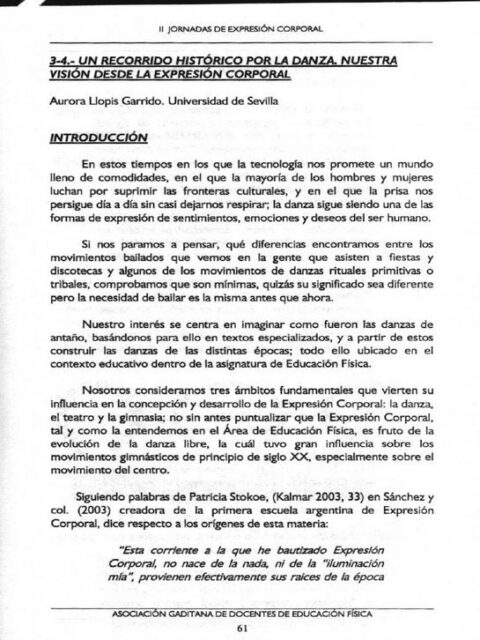 Un recorrido histórico por la danza