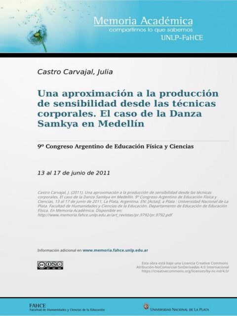 Una aproximación a la producción de sensibilidad desde las técnicas corporales