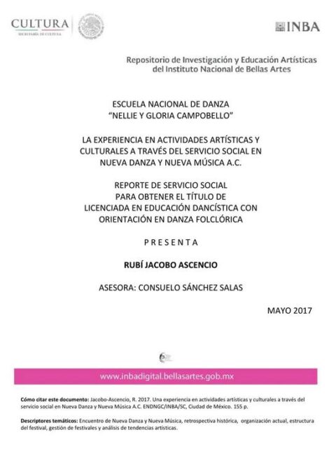 Una experiencia en actividades artísticas y culturales