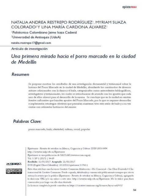 Una primera mirada hacia el porro marcado en la ciudad de Medellín