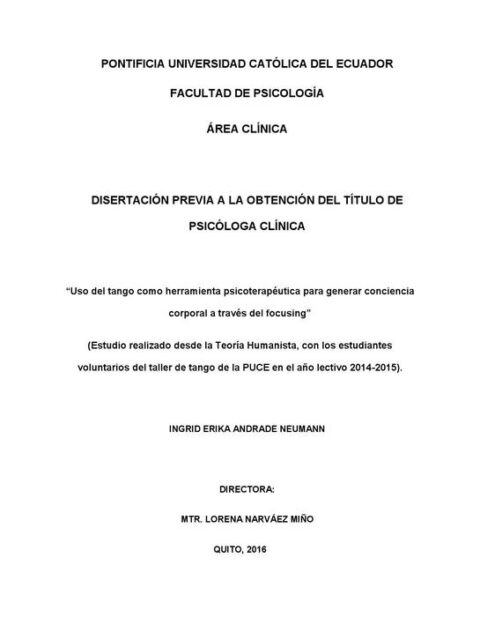 Uso del tango como herramienta psicoterapéutica para generar conciencia corporal a través del Focusing