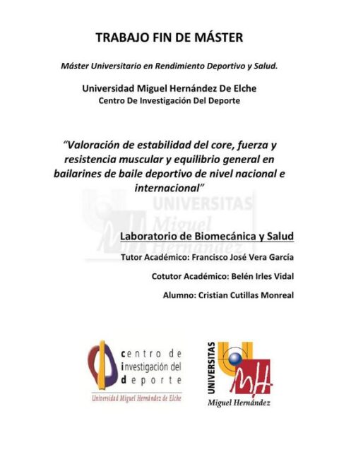 Valoración de estabilidad del core, fuerza y resistencia muscular y equilibrio general
