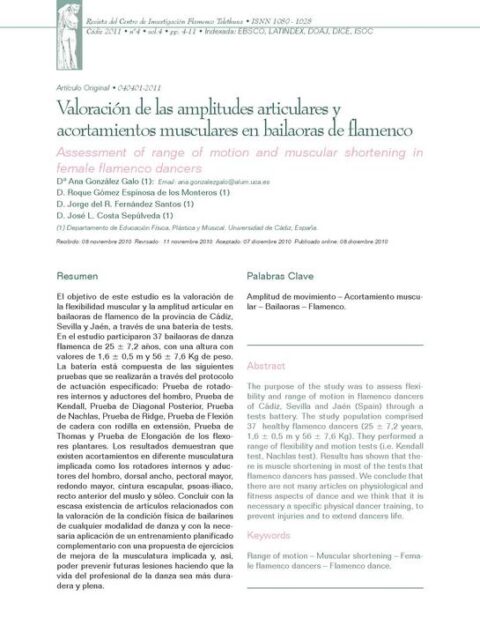 Valoración de las amplitudes articulares y acortamientos musculares