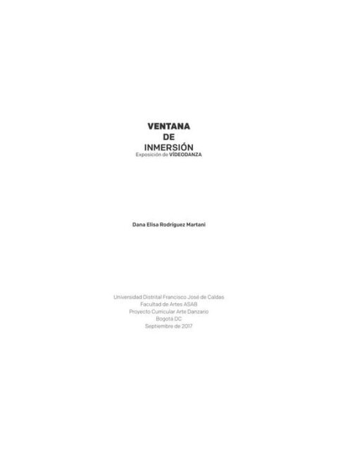 Ventana de inmersión, exposición de videodanza