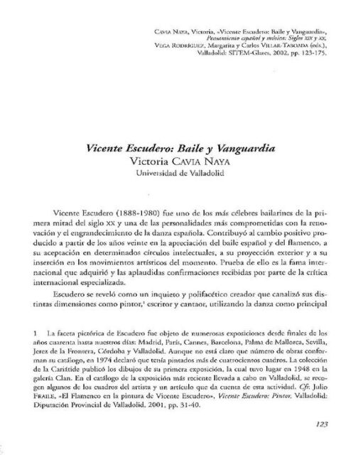 Vicente Escudero: baile y vanguardia