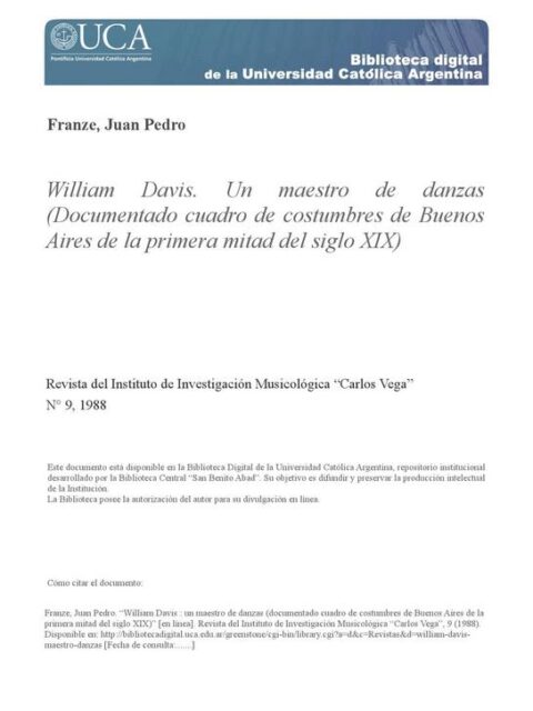 William Davis: Un maestro de danzas