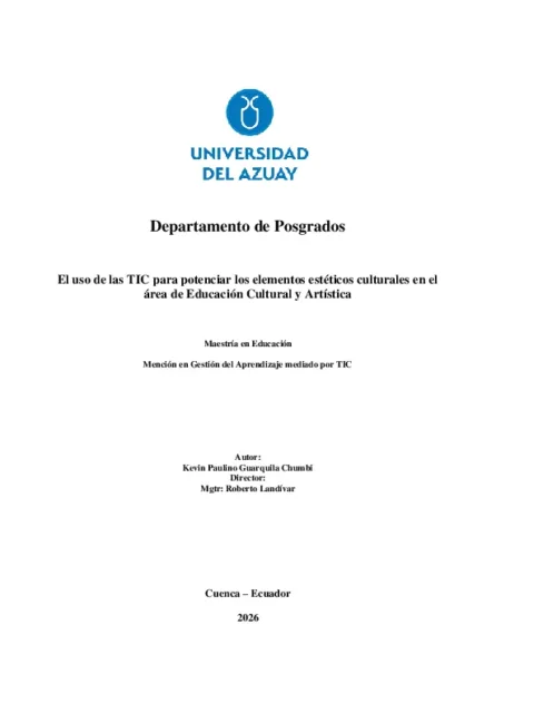 El uso de las TIC para potenciar los elementos estéticos culturales en el área de Educación Cultural y Artística