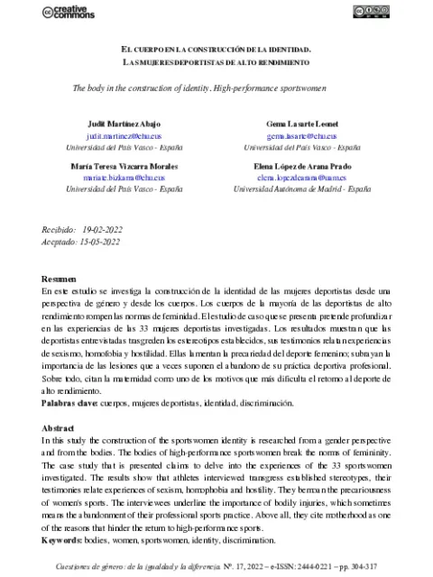Identidad y cuerpo : Auto-percepciones de sujetos no conformes al género
