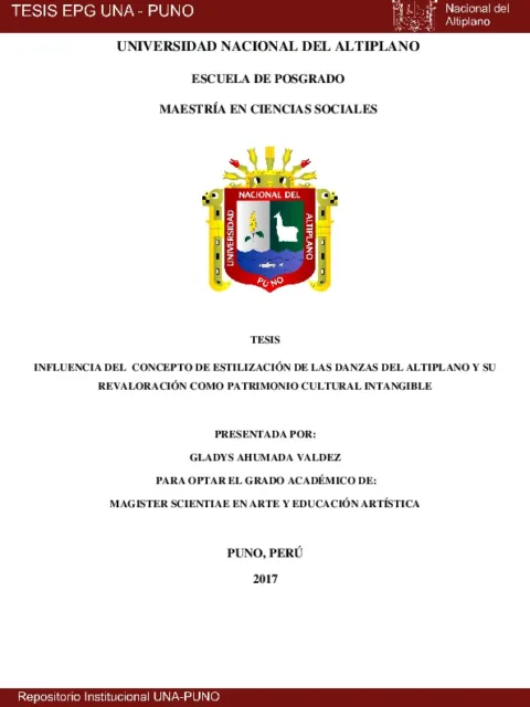 Influencia del concepto de estilización de las danzas del altiplano y su revaloración como patrimonio cultural intangible
